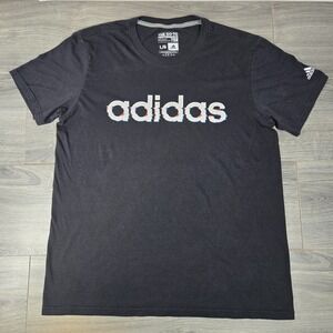 Adidas T Shirt Mens L Large Black Go To Performance Tee Spellout 2016